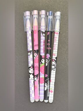 Kawaii Character Gel Pens - Pink, Lavender, Black, White